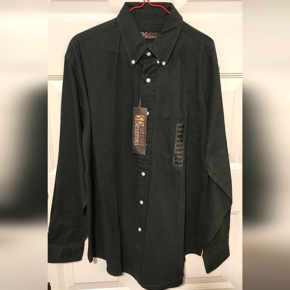 Sun River Men's Long Sleeve Button Down Flannel/ Corduroy Shirt Size M Green NWT
